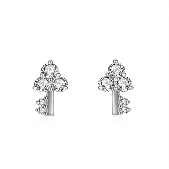 KEY SILVER WHITE EARRINGS