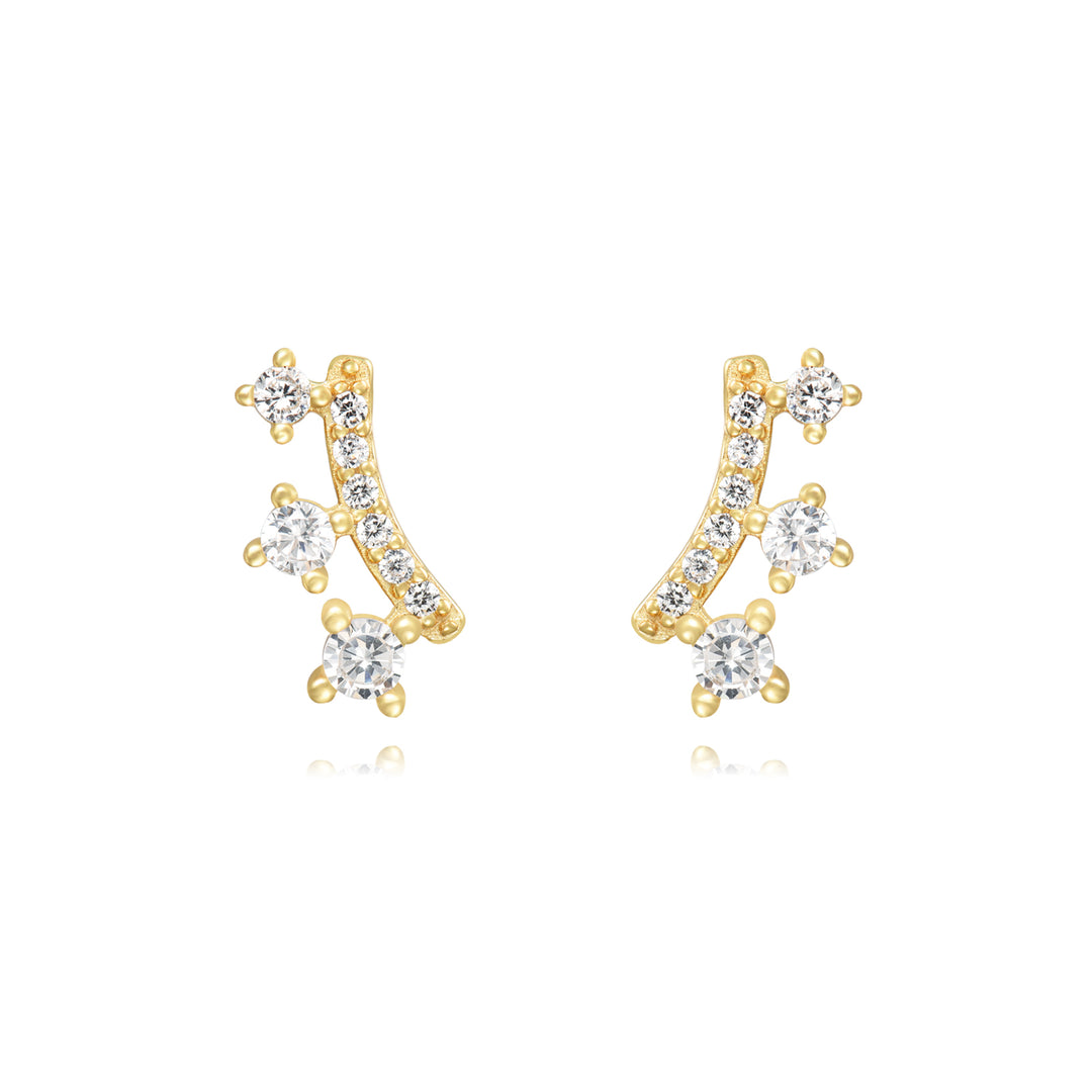 DHALIA GOLD WHITE EARRINGS