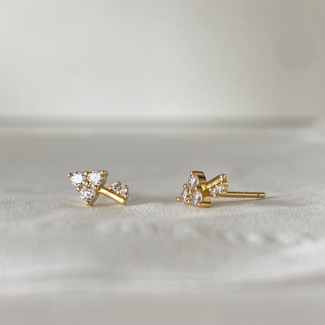 KEY GOLD WHITE EARRINGS