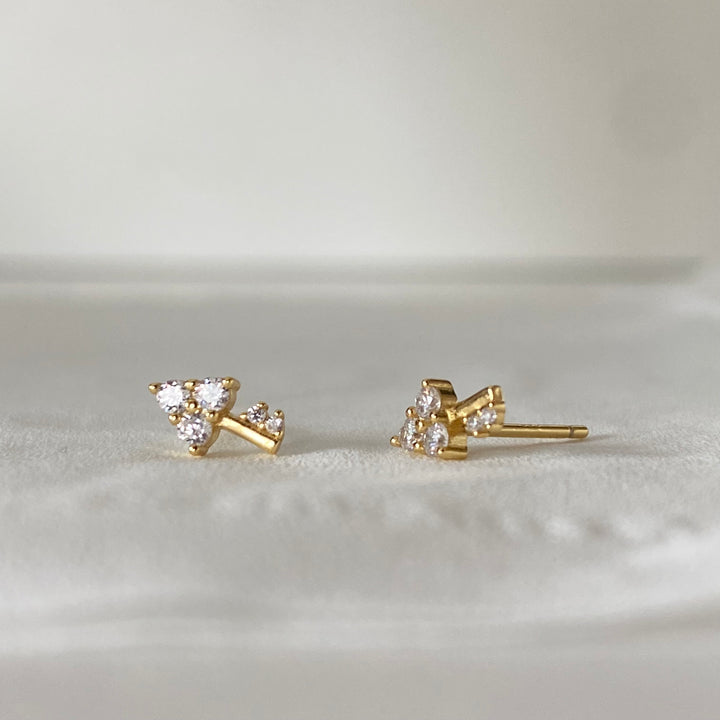 KEY GOLD WHITE EARRINGS