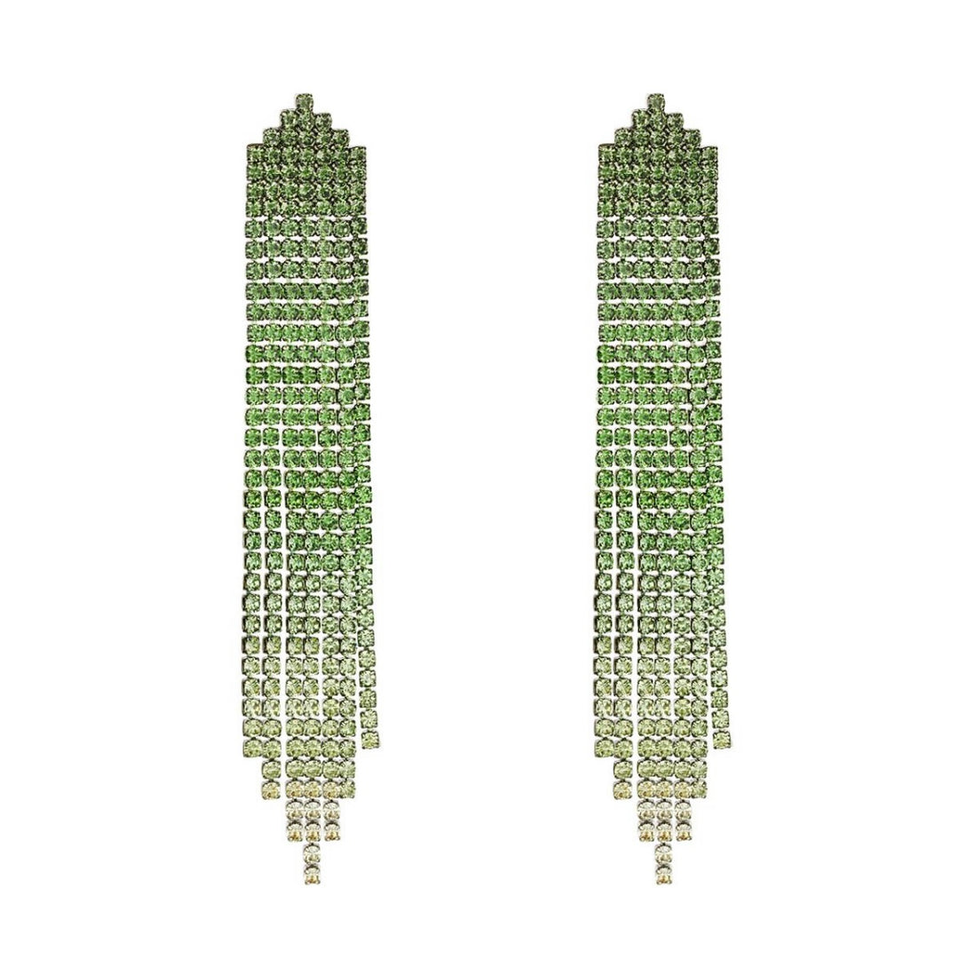 VINNY SILVER GREEN EARRINGS