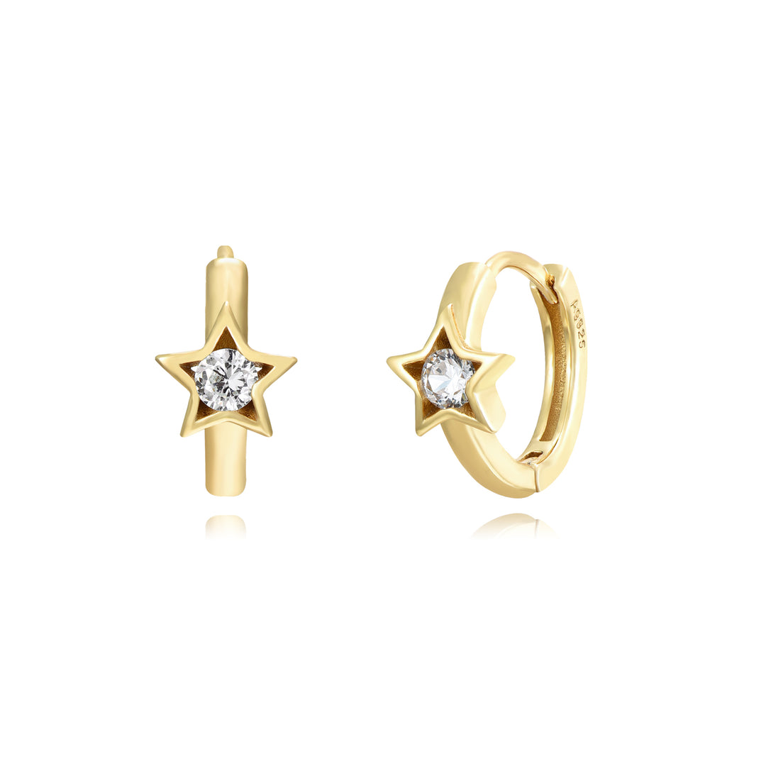 WENDY GOLD WHITE EARRINGS