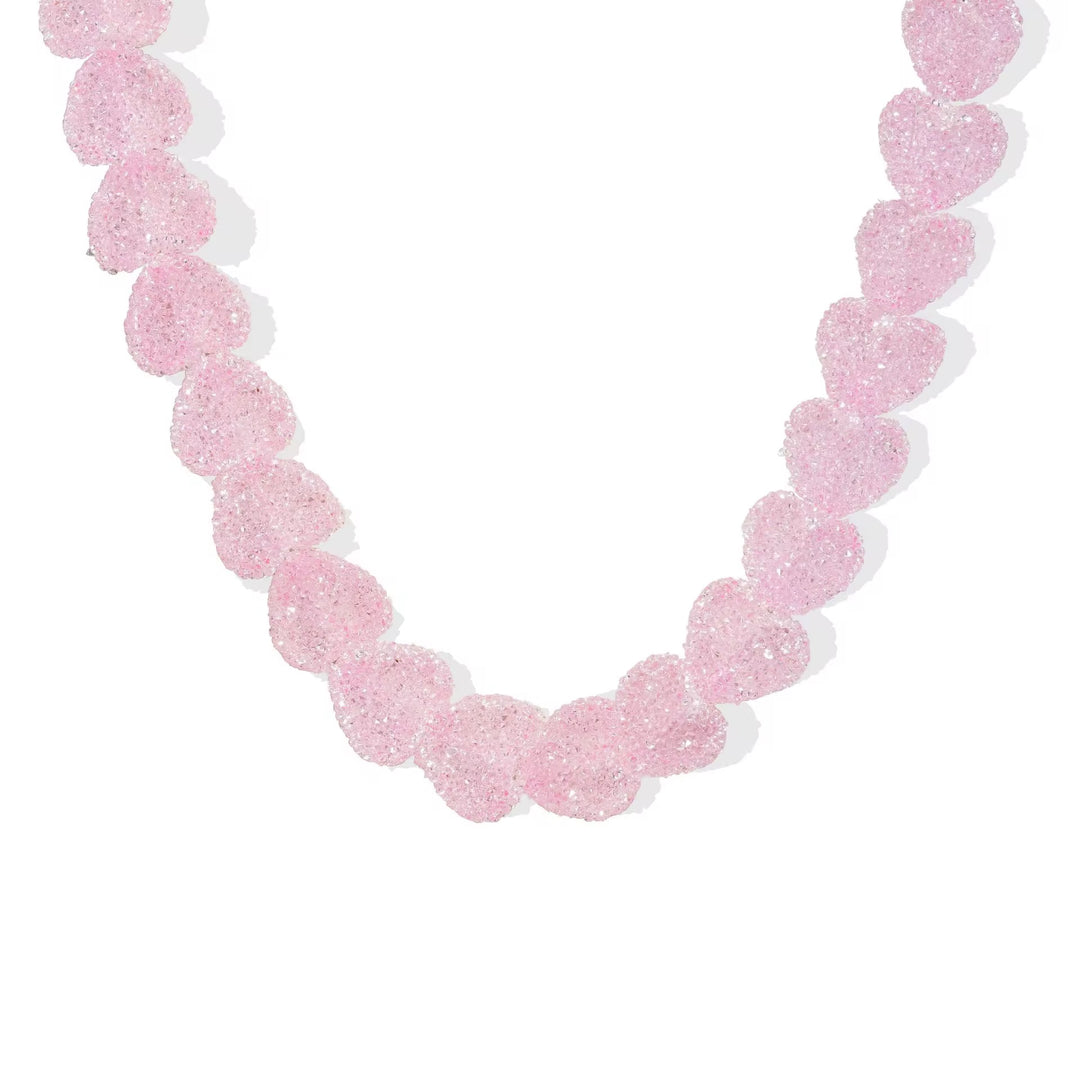 CANDY HEART PINK NECKLACE