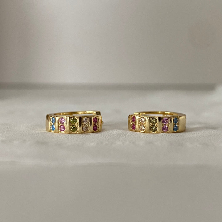 ERICA GOLD MULTI-COLOURED EARRINGS