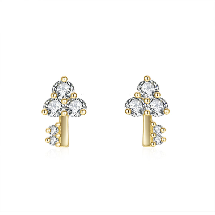 KEY GOLD WHITE EARRINGS