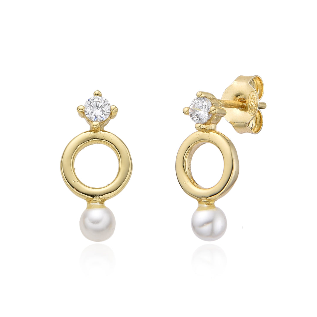 NILA GOLD WHITE EARRINGS