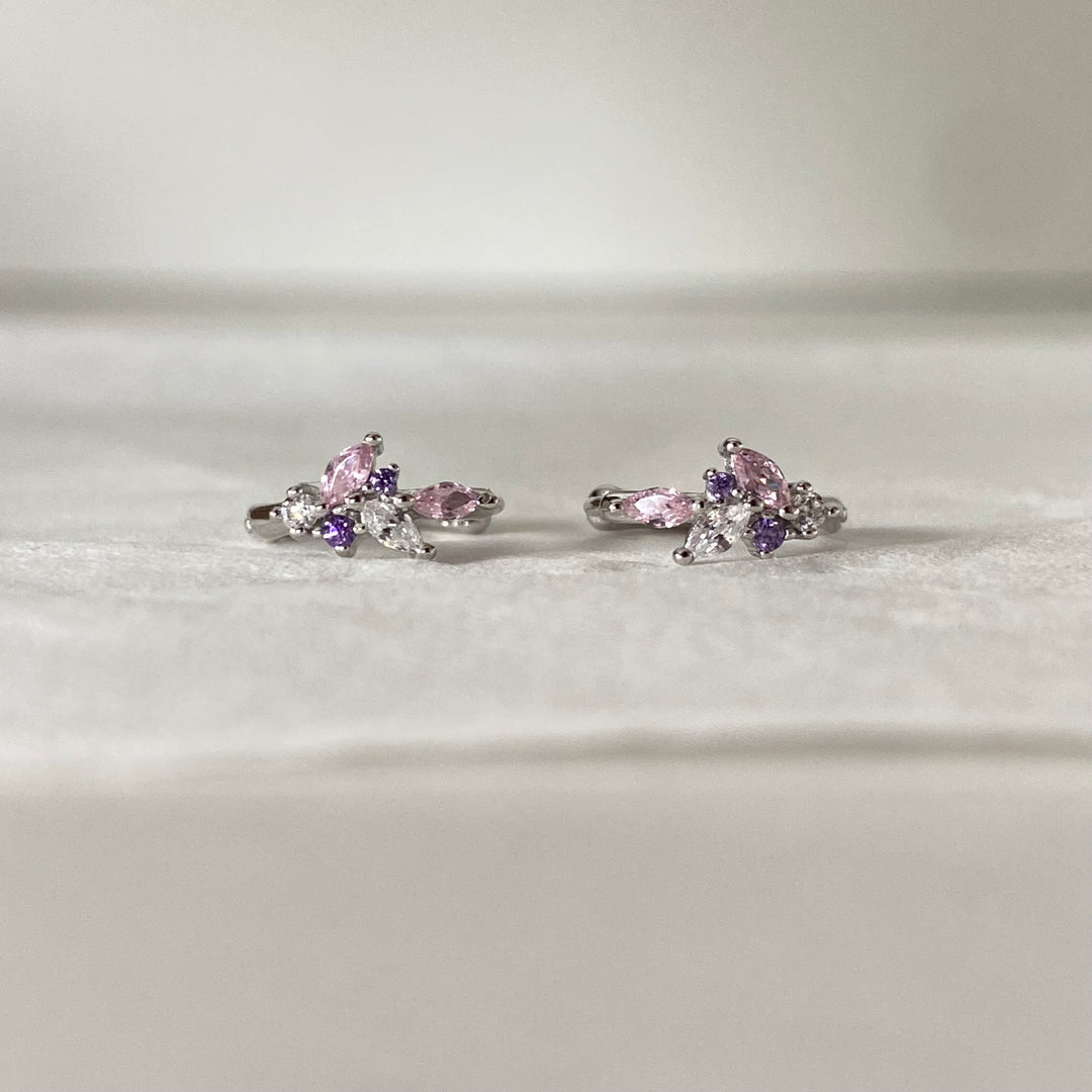 VINE SILVER MULTI-COLOURED EARRINGS