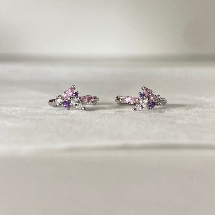 VINE SILVER MULTI-COLOURED EARRINGS