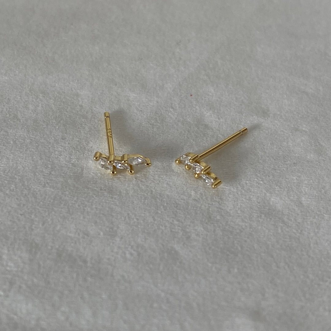 TIBI GOLD WHITE EARRINGS