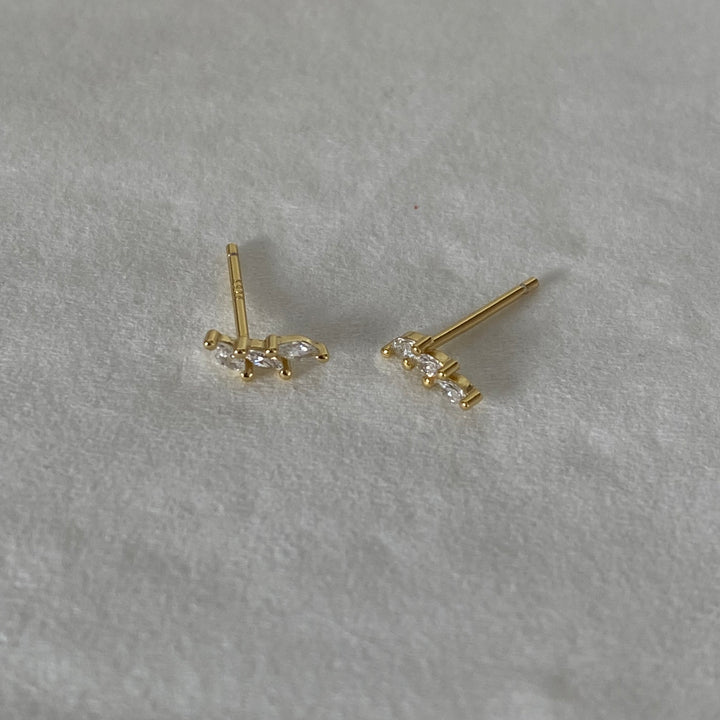 TIBI GOLD WHITE EARRINGS