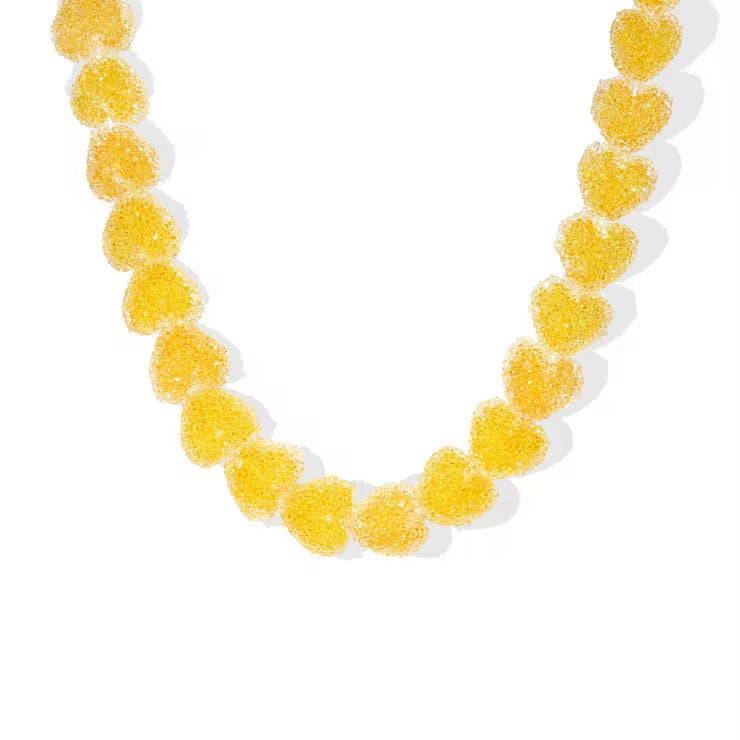 CANDY HEART YELLOW NECKLACE