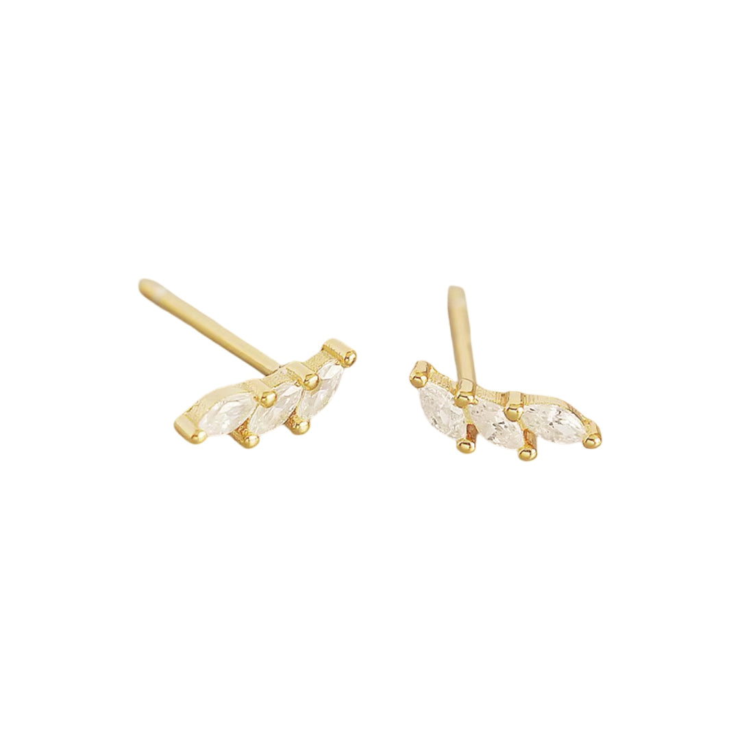 TIBI GOLD WHITE EARRINGS