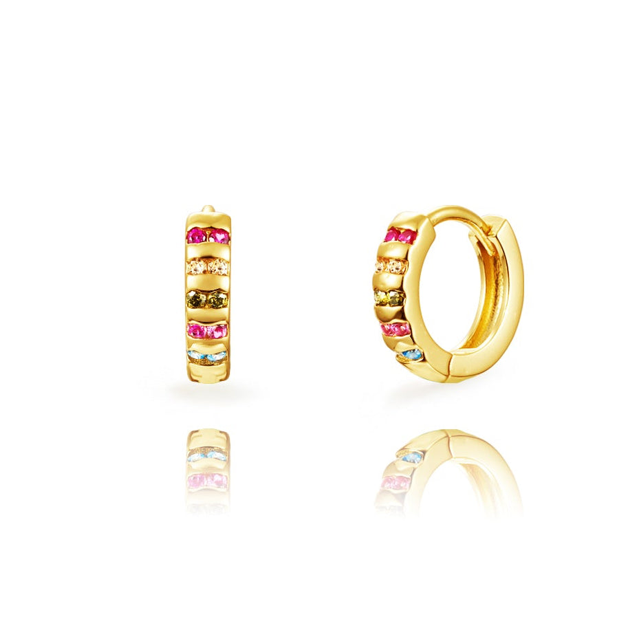 ERICA GOLD MULTI-COLOURED EARRINGS