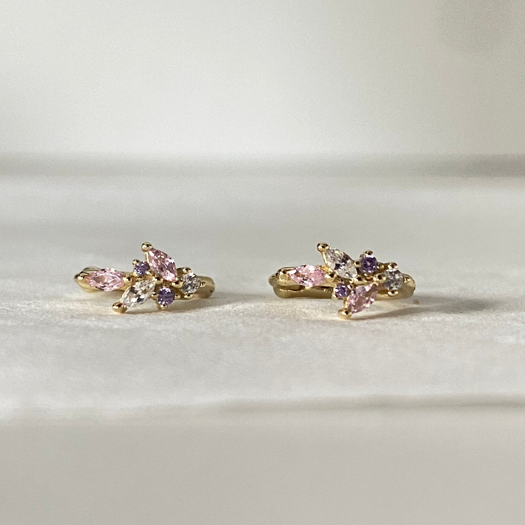 VINE GOLD MULTI-COLOURED EARRINGS