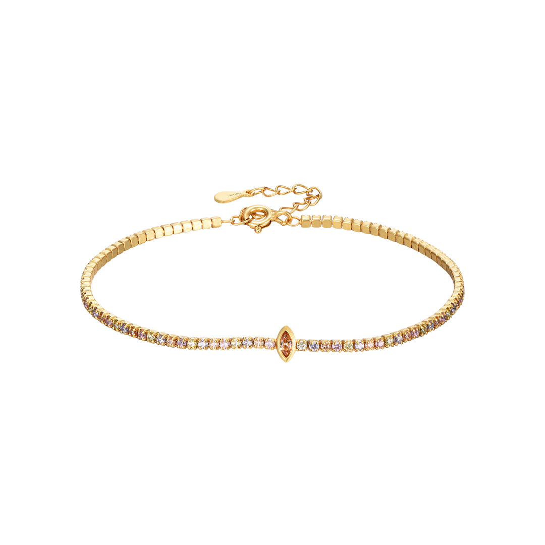 ALANIS MULTI-COLOURED GOLD TENNIS BRACELET