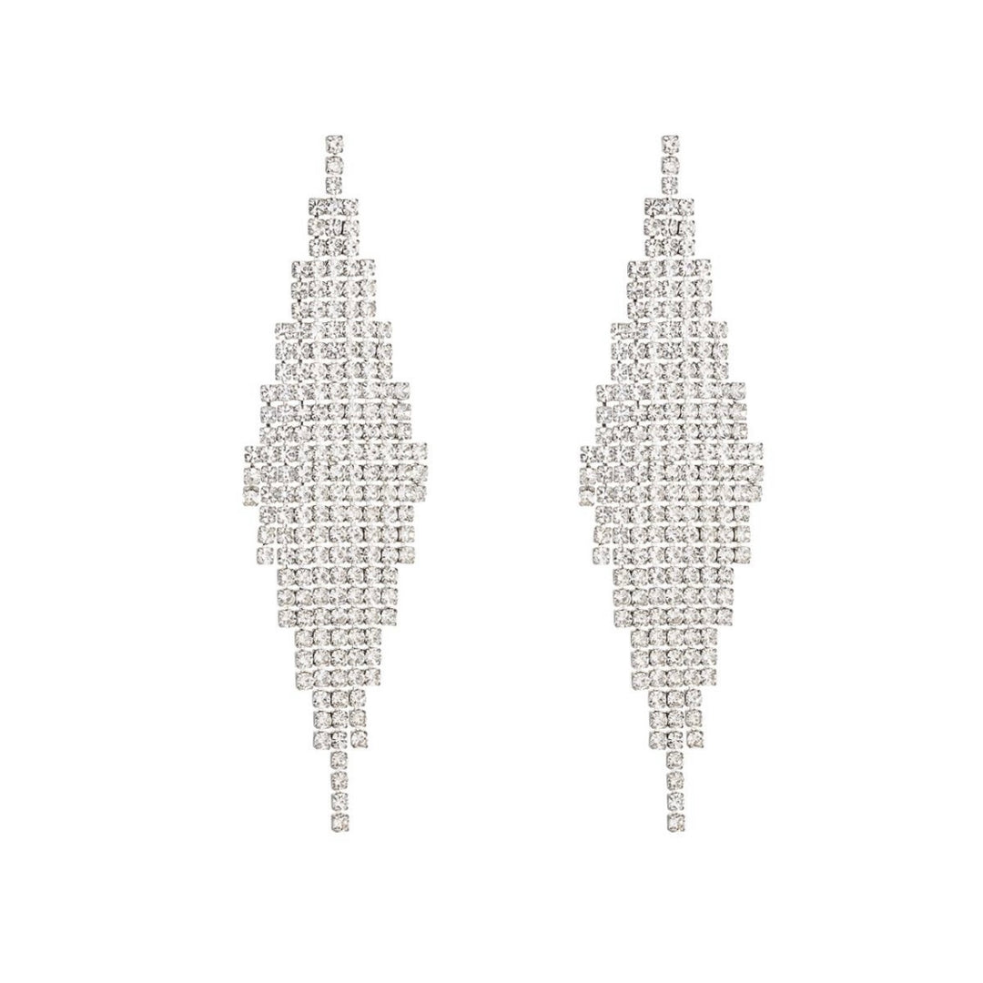 BRIANNA SILVER WHITE EARRINGS