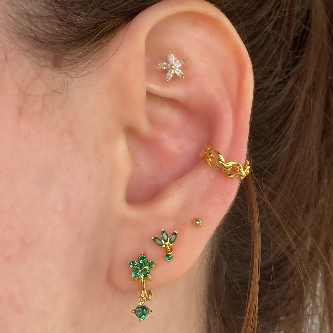 TRIA GOLD GREEN EARRINGS