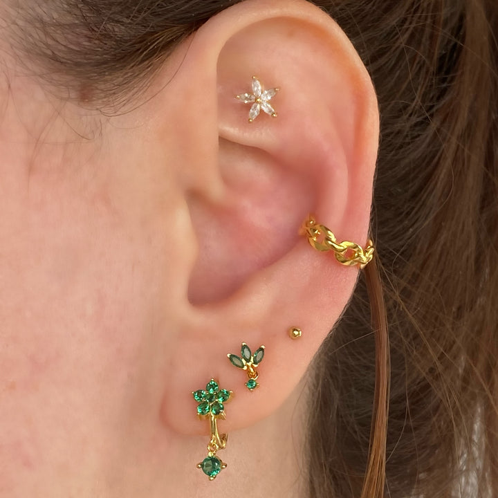 TRIA GOLD GREEN EARRINGS