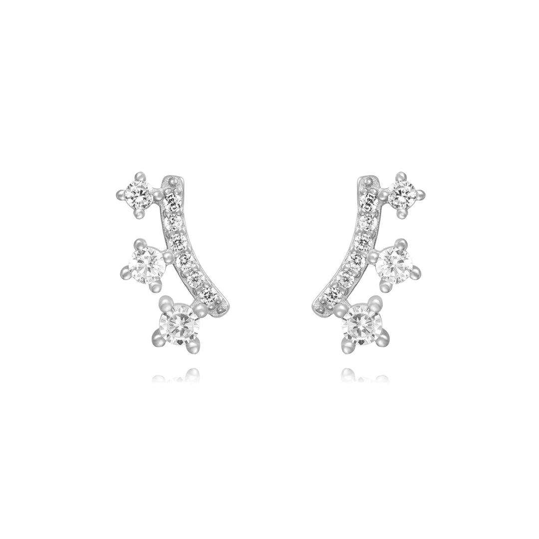 DHALIA SILVER WHITE EARRINGS