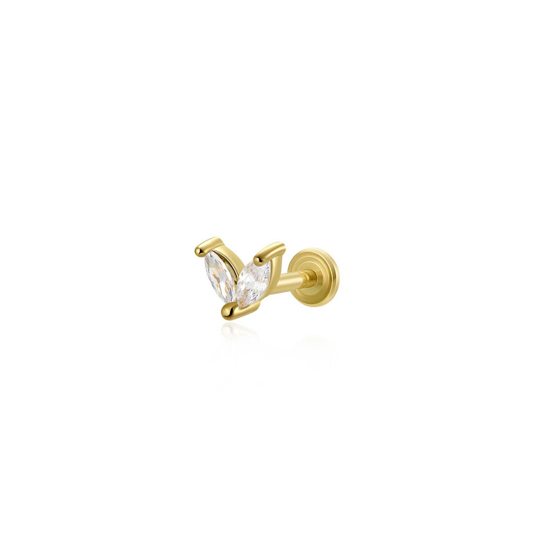 EMMA GOLD WHITE FLAT PIERCING