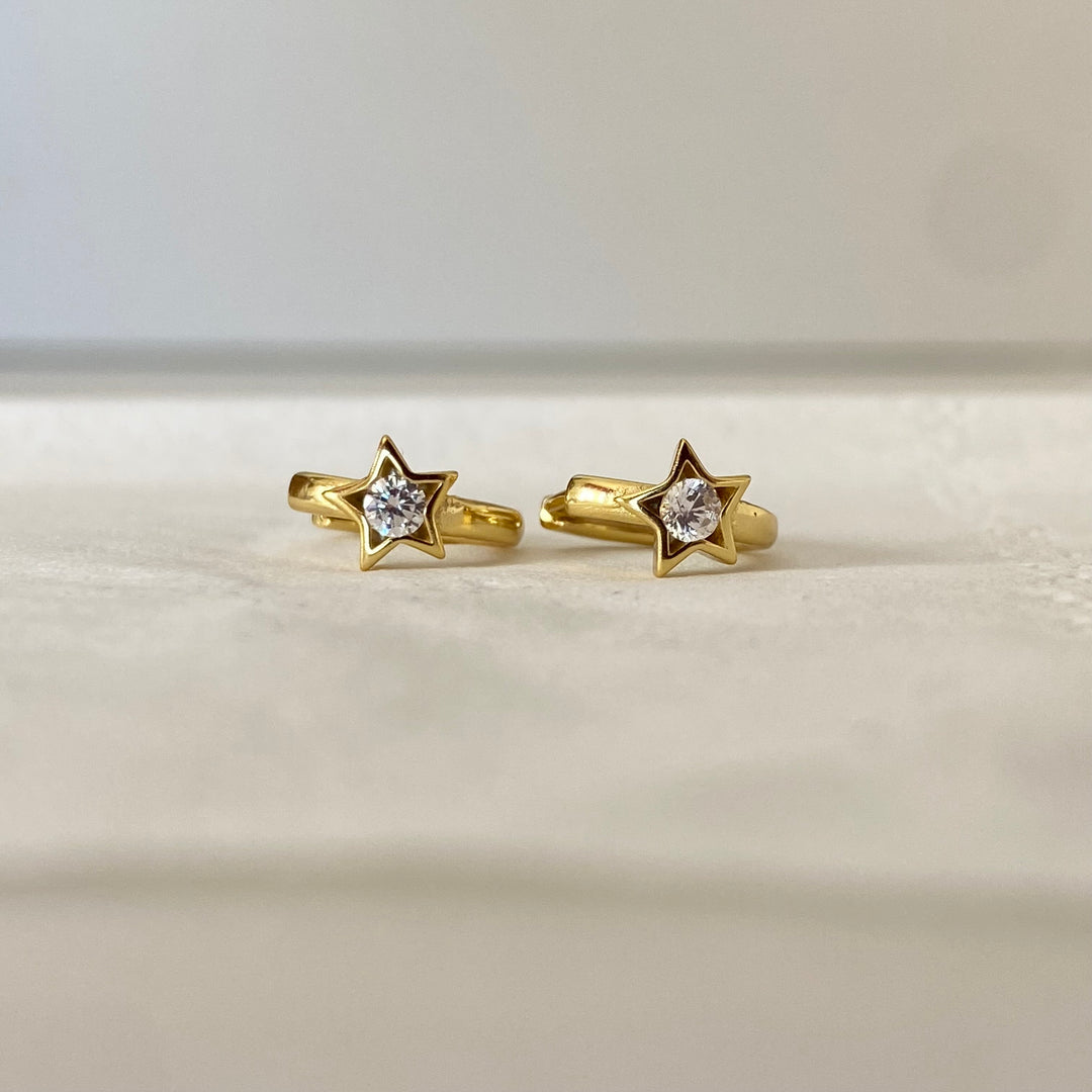 WENDY GOLD WHITE EARRINGS