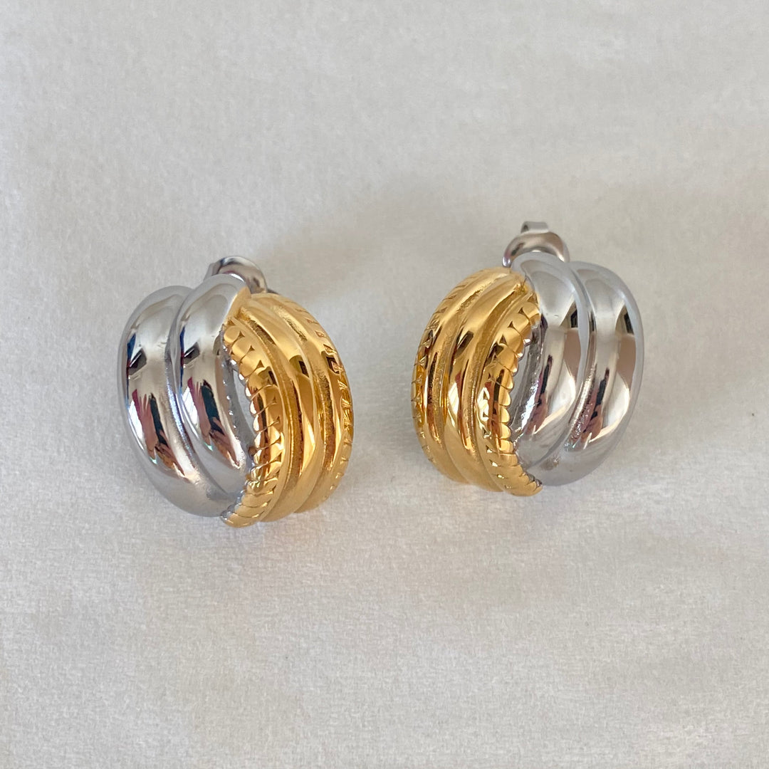 YARA GOLD & SILVER EARRINGS
