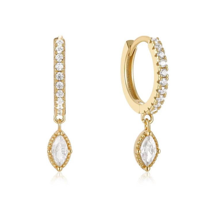 CECILIA GOLD WHITE EARRINGS