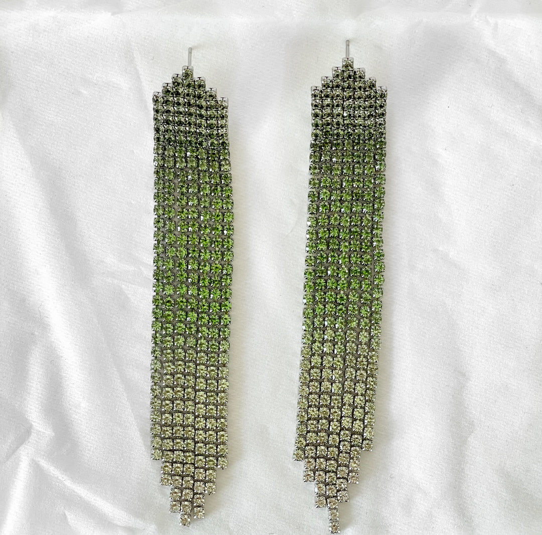 VINNY SILVER GREEN EARRINGS