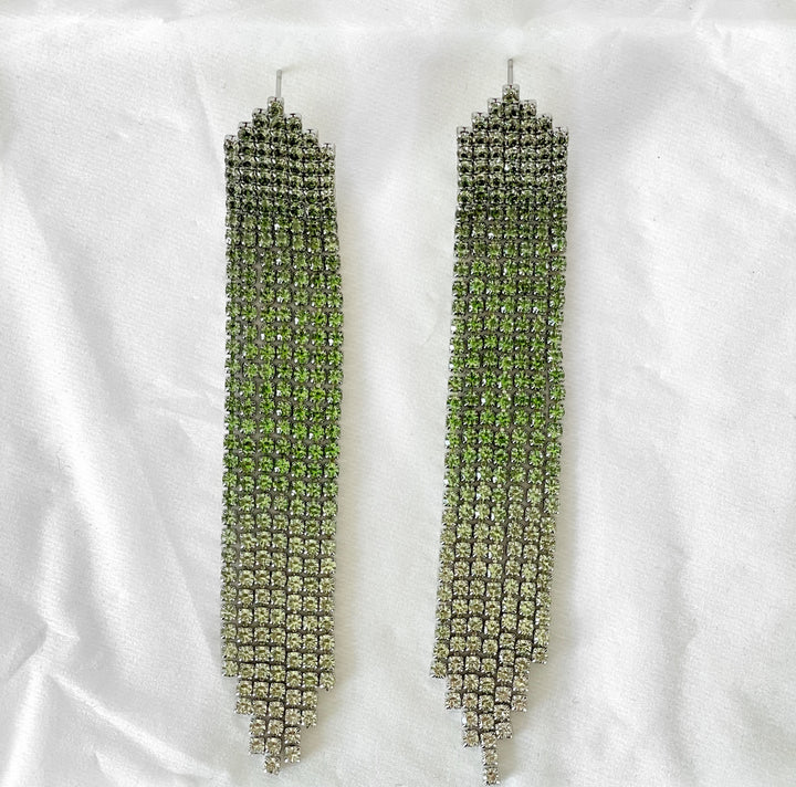 VINNY SILVER GREEN EARRINGS