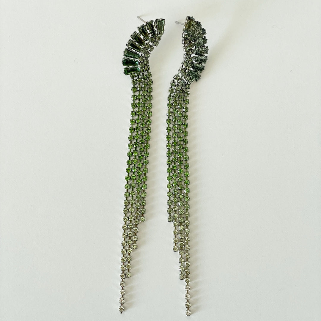CERSE SILVER GREEN EARRINGS