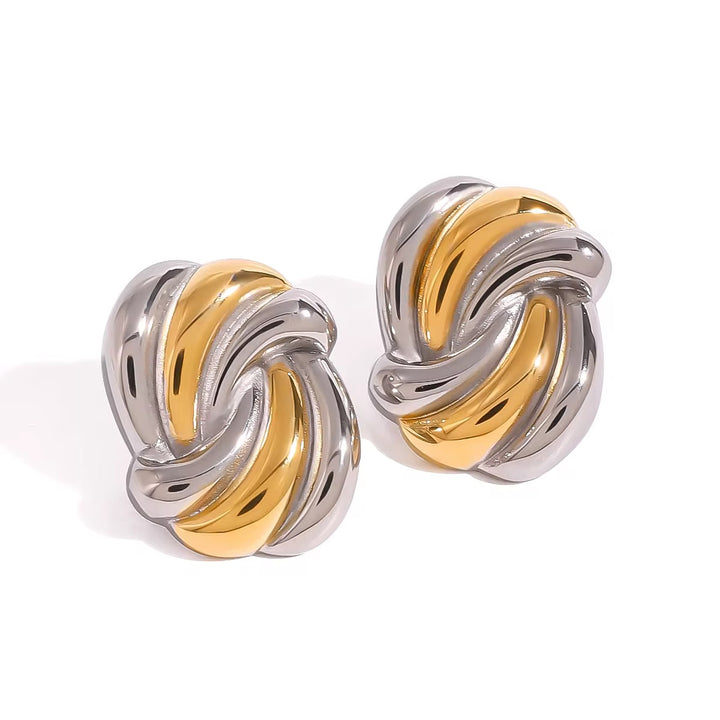 SWIRL GOLD & SILVER EARRINGS