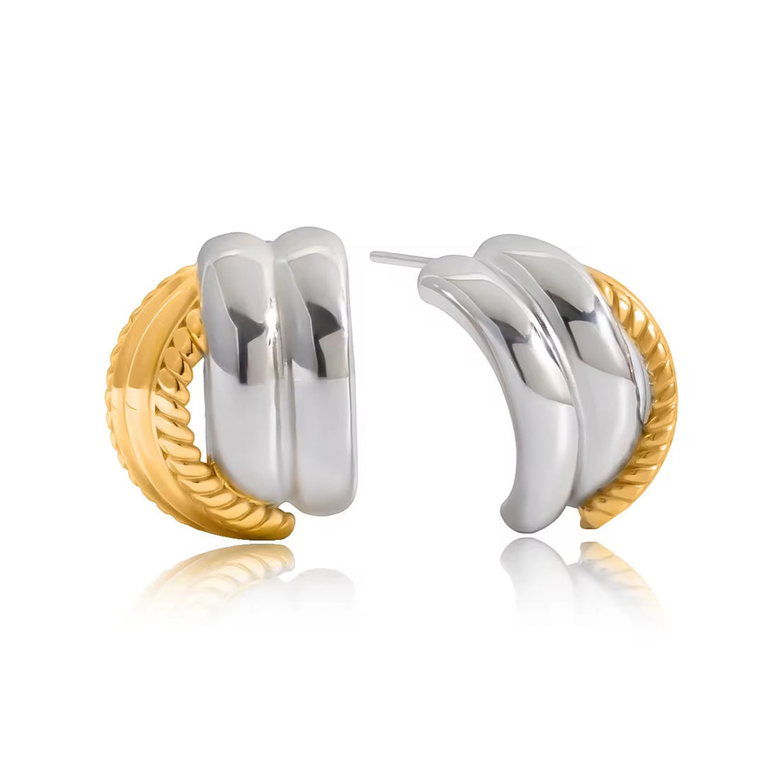 YARA GOLD & SILVER EARRINGS
