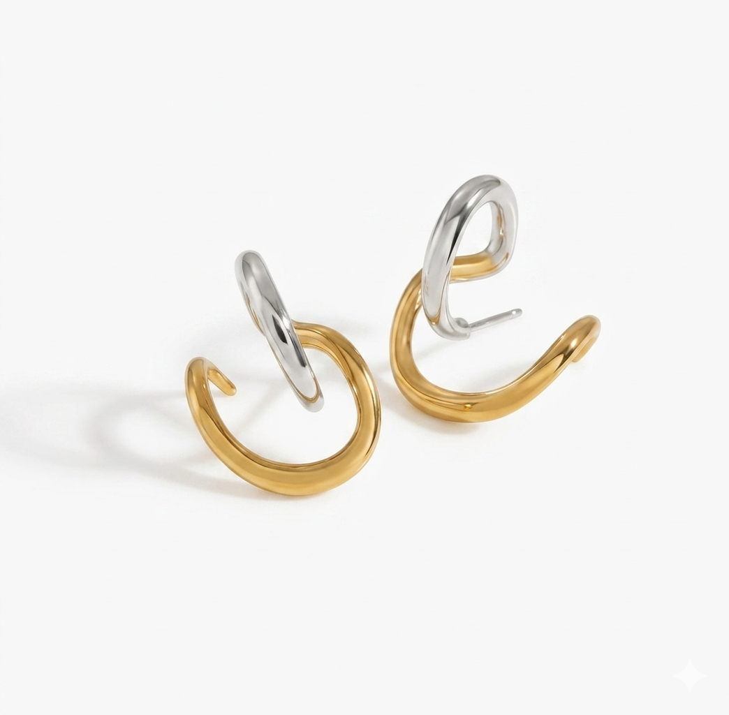 HADE GOLD & SILVER EARRINGS