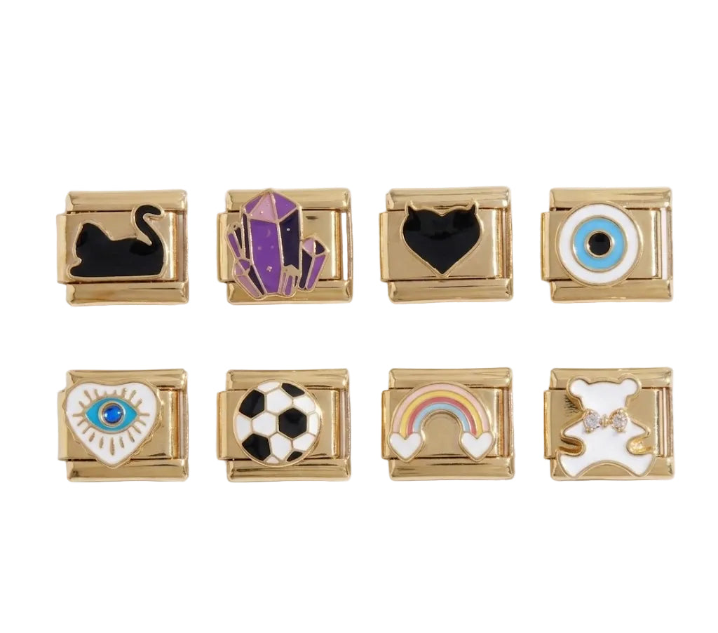 ITALIAN BRACELET FLAT CHARMS (GOLD)