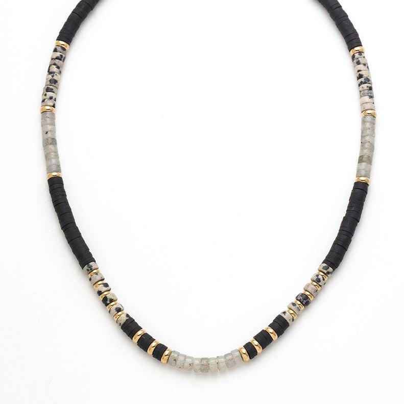 BROOKE DENDRITE AGATE BLACK NECKLACE