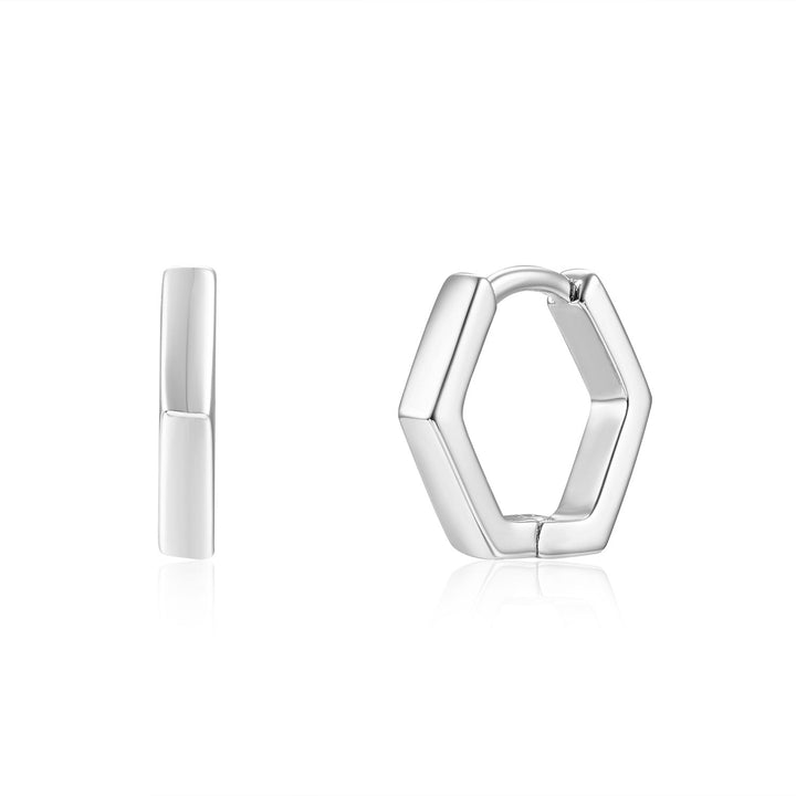 HEXAGON SILVER EARRINGS