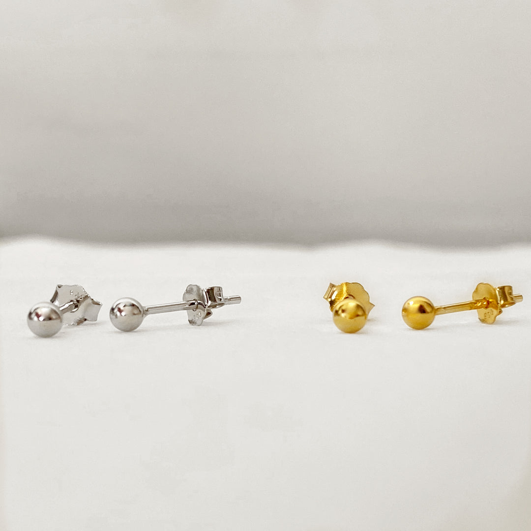 BALL GOLD EARRINGS 3mm