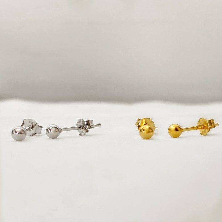 BALL GOLD EARRINGS 3mm