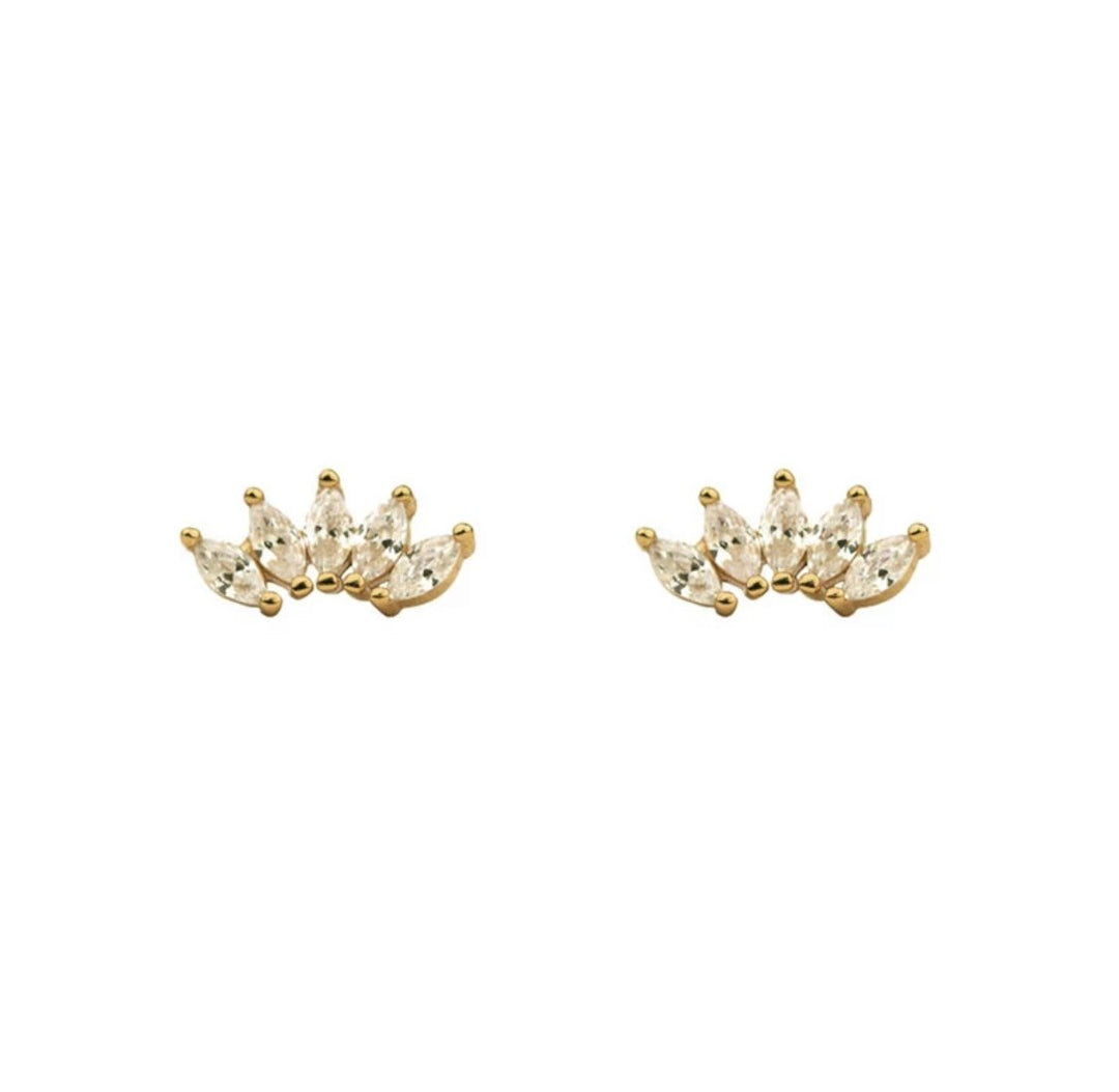 VEGA GOLD WHITE EARRINGS