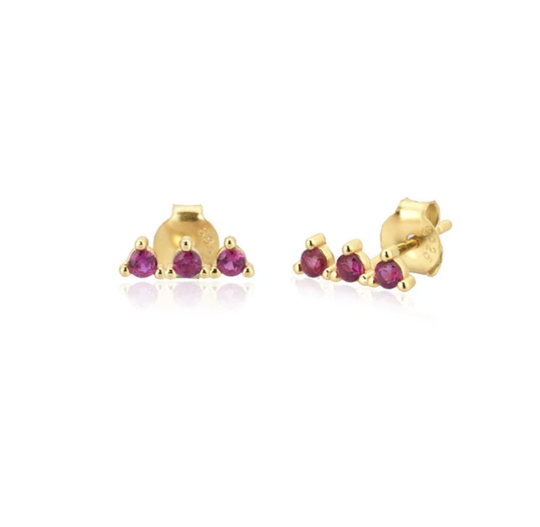 KELLY GOLD FUCHSIA EARRINGS