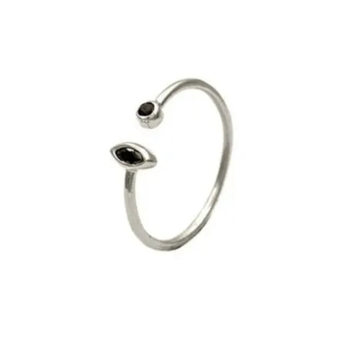 CELIA SILVER BLACK RING