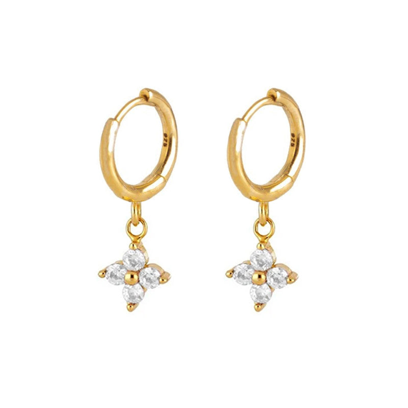 FLORA GOLD WHITE EARRINGS