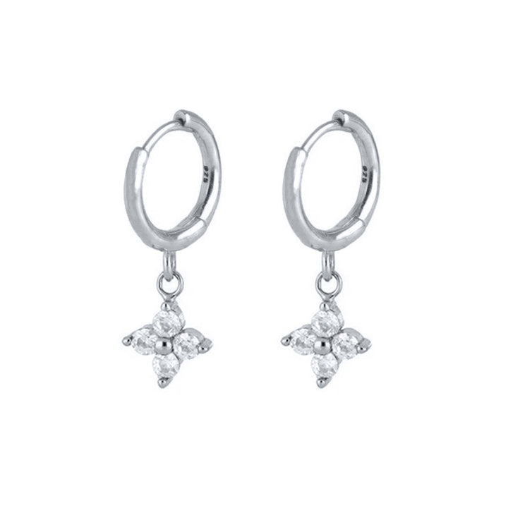 FLORA SILVER WHITE EARRINGS