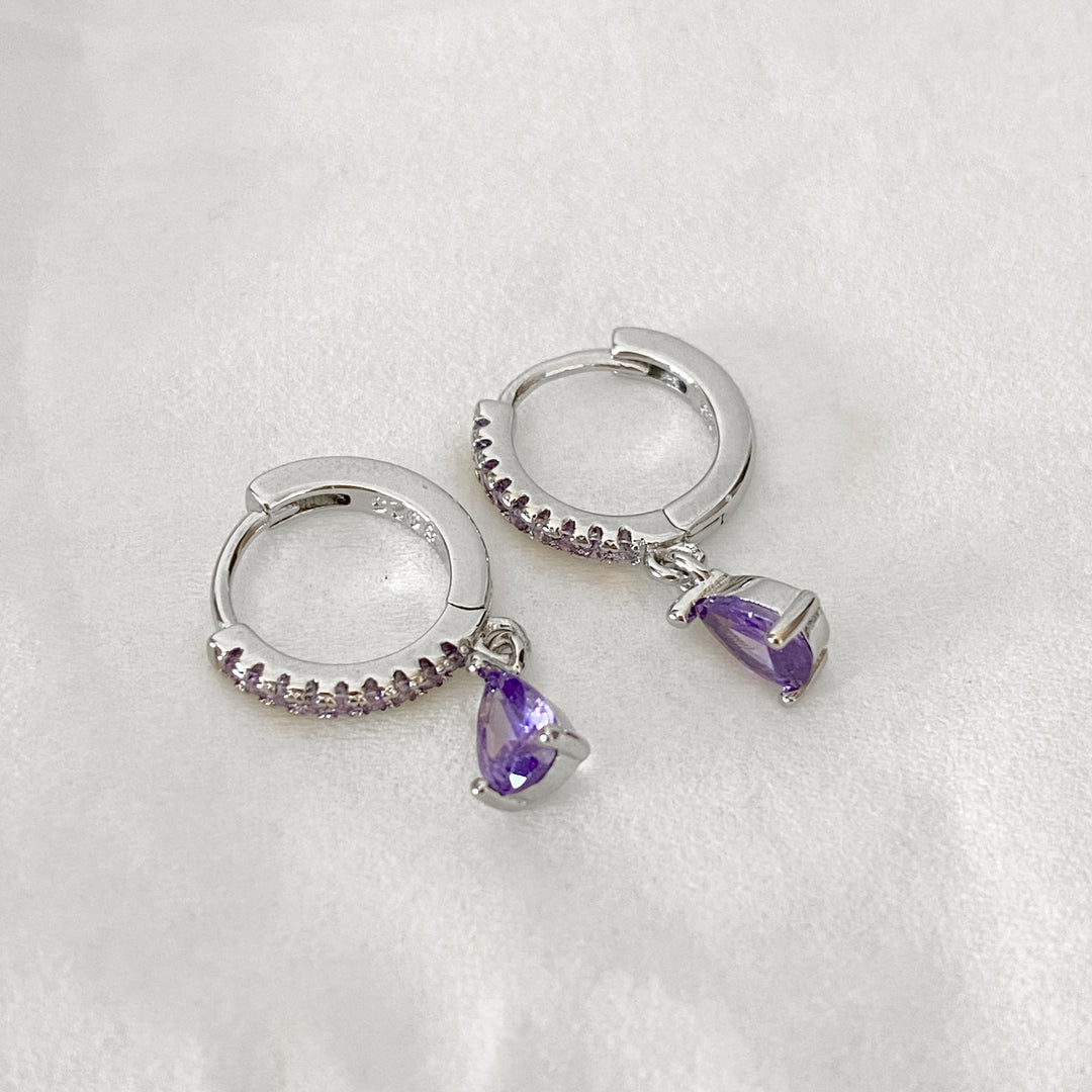 AMELIA SILVER PURPLE EARRINGS