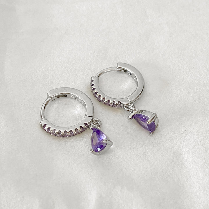 AMELIA SILVER PURPLE EARRINGS