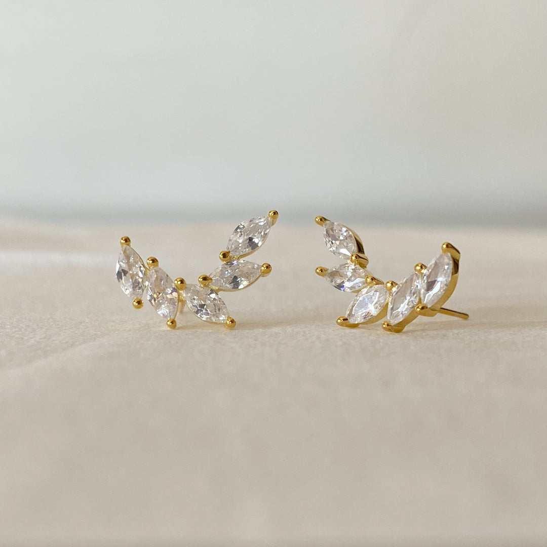 DARCY GOLD WHITE EARRINGS