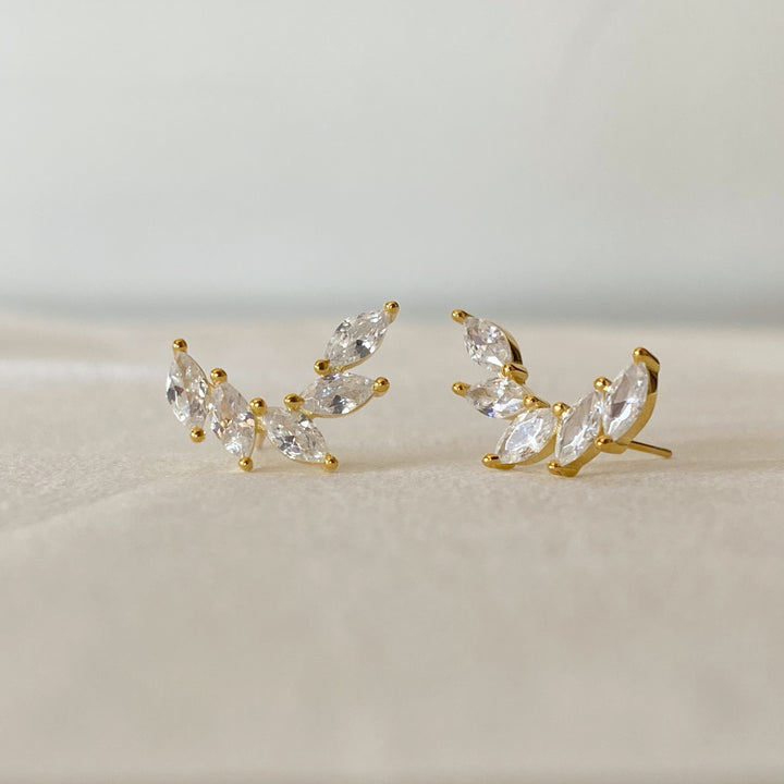 DARCY GOLD WHITE EARRINGS