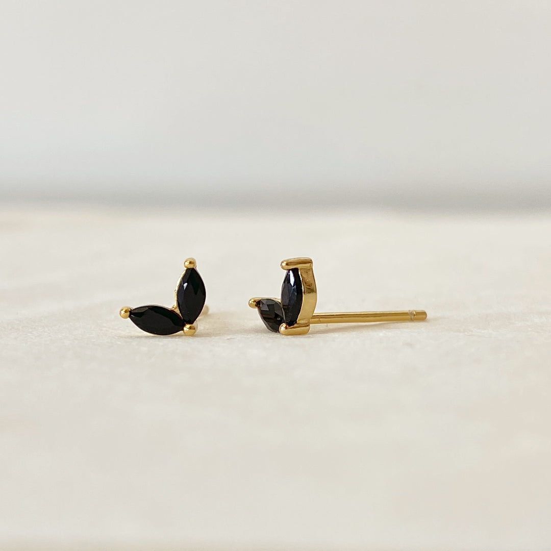 EMMA GOLD BLACK EARRINGS