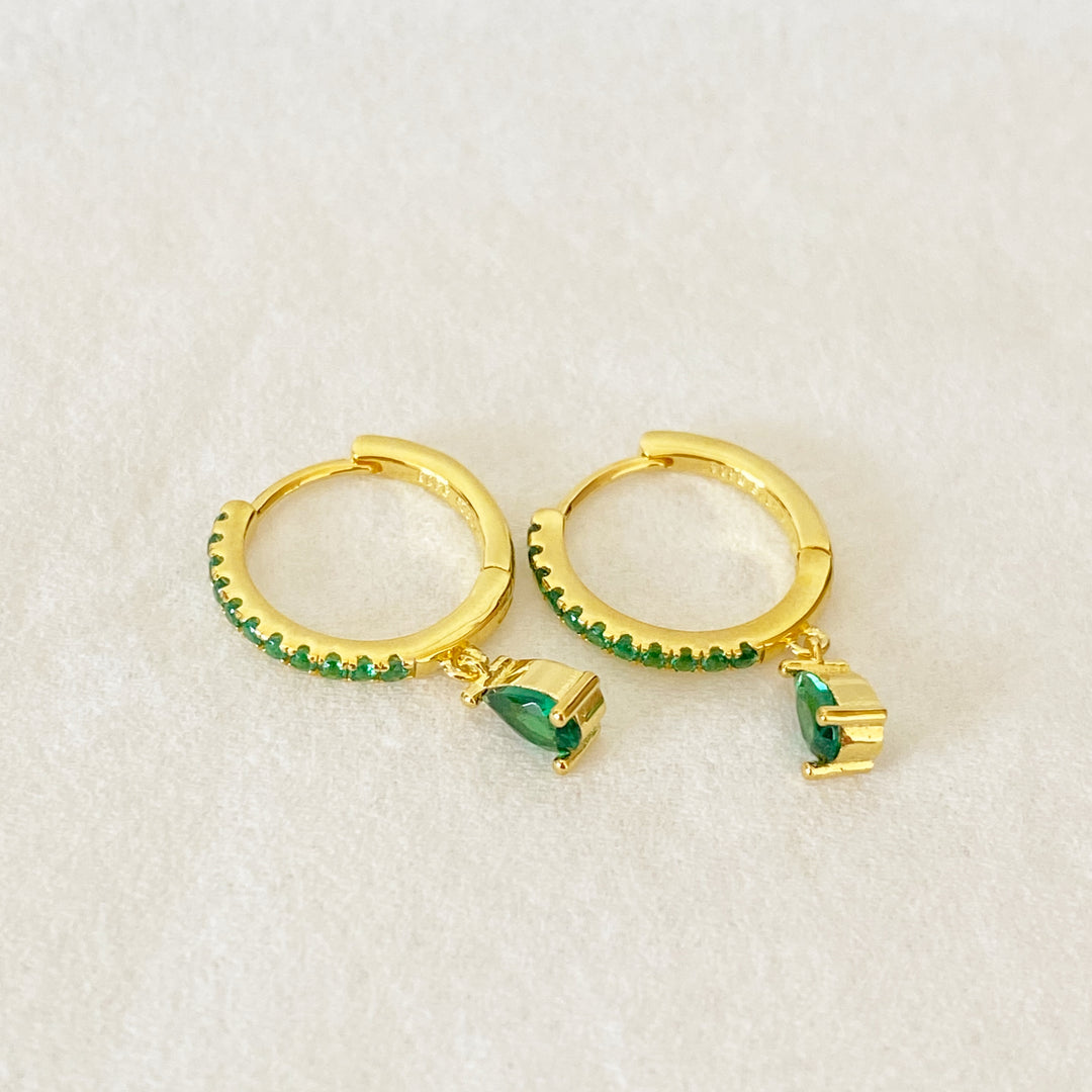 AMELIA GOLD GREEN EARRINGS