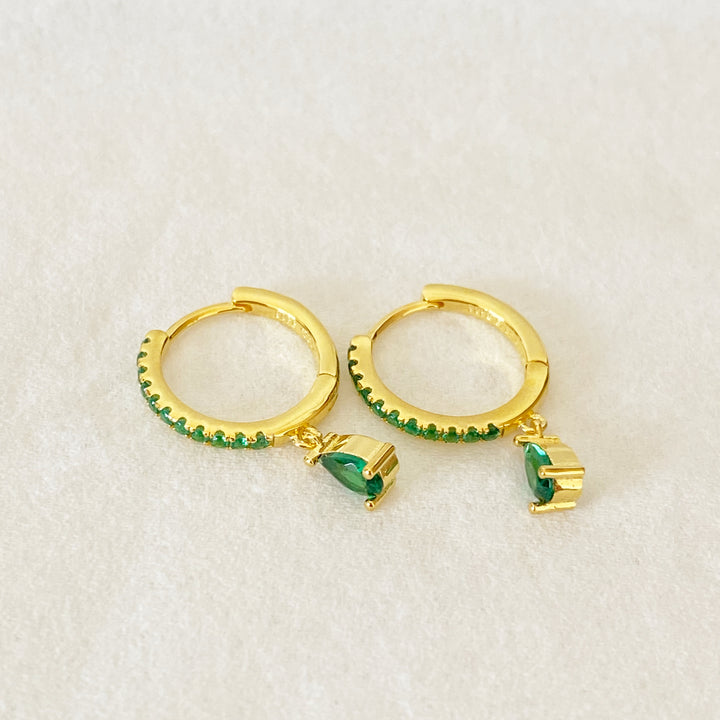 AMELIA GOLD GREEN EARRINGS